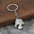 Horse Head Metal Keychain In Gold Tone And Silver Tone view 3