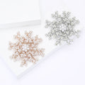 Large Clear Crystal Snowflake Brooch In Silver Tone view 1