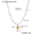 Shell Pearl Choker Necklaces Gold Zircon Geometric Pendants view 10