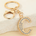 Gold-Tone Rhinestone A-Z Letter Keychains With Lobster Clasps view 8