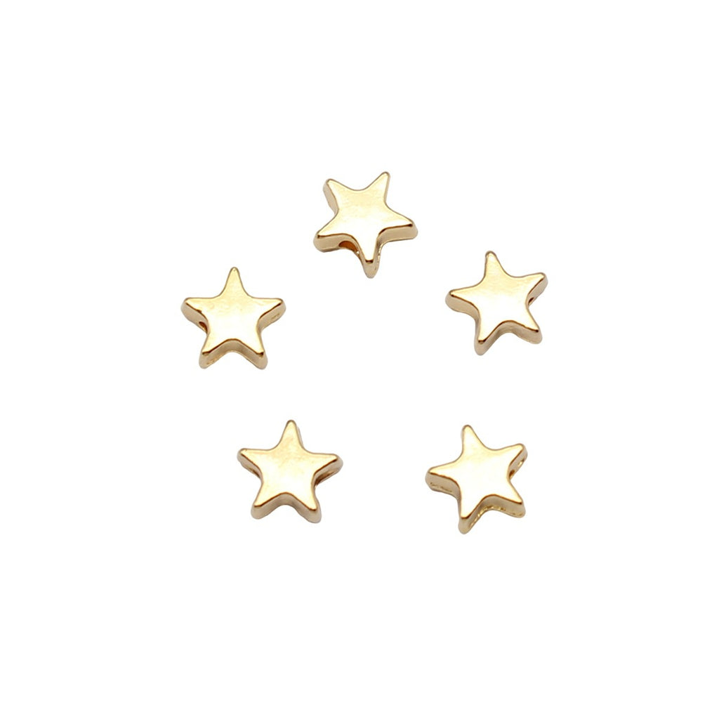 5.6x5.6x3.2mm 0.25g Multicolor Zinc Alloy Star Spacer Beads with Small Hole for Bracelet Necklace DIY