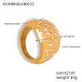 Wide Dome Crystal Pave Statement Ring Gold Steel Tone Band view 7