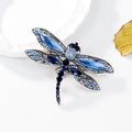 Blue Silver Tone Dragonfly Crystal Metal Brooch Pin view 5