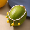Yellow Lemon Pearl Bead Charm Bracelet Daisy Bee Styles view 4