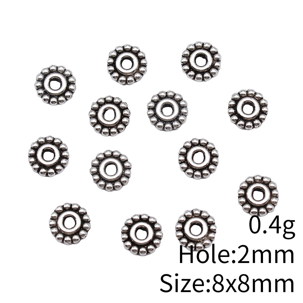 8x8mm 0.4g Multi-Color Zinc Alloy Round Small Hole Spacer Beads for DIY Bracelet Jewelry Making