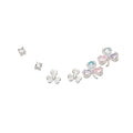 Butterfly and Pearl Stud Earrings in Three Pastel Designs view 5
