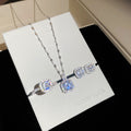 Silver Cushion Halo CZ Necklace Earrings And Ring Set view 6