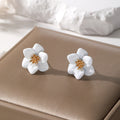 Five Petal Metal Flower Stud Earrings in Seven Colors view 4