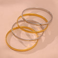 Polished 5mm Wide Domed Bangles Gold And Steel Tone view 3