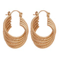 Layered Metal Wire Teardrop Huggie Earrings Fashion Jewelry view 5