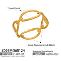Gold Steel Sphere Wave Open Frame Hinge Bangle Bracelets view 6