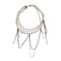 Layered Pearl and Chain Statement Necklaces in Two Styles view 5