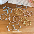 Painted Star and Round Hoop Earrings in Eight Colors view 4