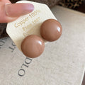 Round Resin Stud Earrings In Three Brown Tone Patterns view 8