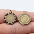 Round Cabochon Settings with Loop in Two Antique Finishes view 3
