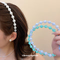Acrylic Bubble Bead Headbands Large Small Alternating Band view 1