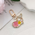 Gold Tone Pressed Flower Whale Resin Clip Keychains in Eight Designs view 5