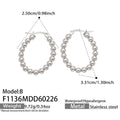 Beaded Geometric Hoop Earrings in Three Gold and Silver Tone Shapes view 9
