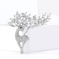 Rhinestone Deer Brooch Marquise Crystal Antlers Gold Silver view 2