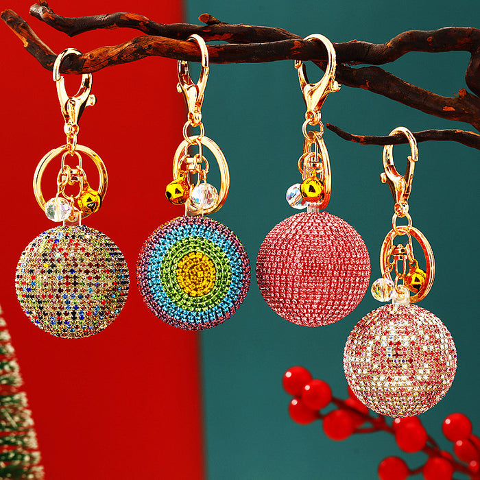 Jeweled Round Ball Keychains in Fourteen Solid and Multicolor Options