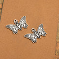Ornate Butterfly Alloy Pendant Charm in 4 Finishes view 7