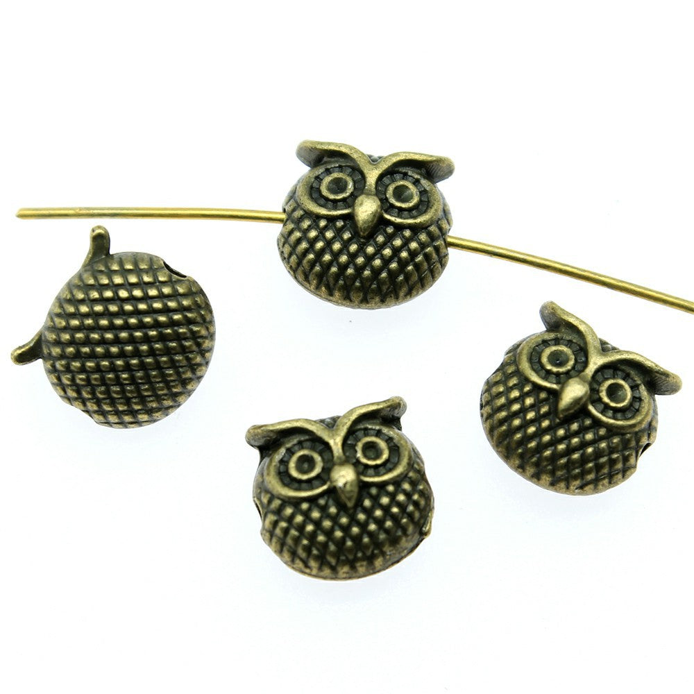 11x11x7mm 2.7g Multicolor Zinc Alloy Owl Loose Metal Cat Beads for DIY Bracelet Jewelry Making