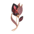 Pink Tulip Crystal Two Designs Metal Brooch Pin for Jackets and Lapels view 1