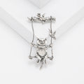 Swinging Cat Brooch with Bird and Branch Details for Jackets and Scarves view 6