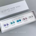 Five Pair Hexagon Crystal Stud Earrings Multicolor view 4