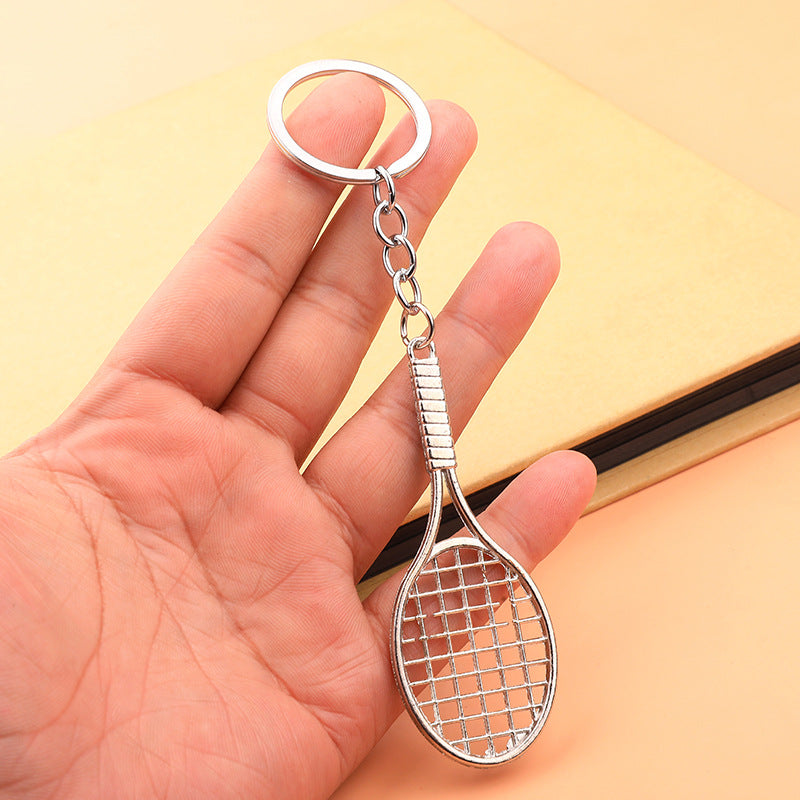 Tennis Racket Alloy Keychain Sports Prize Gift Pendant