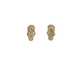 Gold Tone Clear Stone Flip Flop Mini Stud Earrings For Women view 5