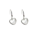 Silver Mother-of-Pearl Heart Drop Hook Earrings Pair view 5
