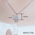 Cushion Crystal Solitaire Necklace in Silver Tone Jewelry view 4