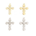 Crystal-Accented And Pearl-Look Gold Silver Cross Pearl-look And Alloy Charms in 4 Styles view 2