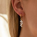 Crystal Leaf Cluster Earrings and Clasp Pendants in Gold and Silver Tone view 3
