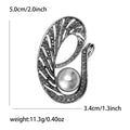 Antique Silver Abstract Loop Brooch With Gray Pearl view 6