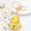 Crowned Duck Resin Keychain Multicolor Rhinestones Two Colors view 6