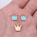 Gold Tone Enamel Crown Charms in Six Bright Colors view 7