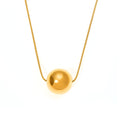 Gold Steel Ball Pendant Snake Chain Titanium Steel Necklaces view 5