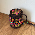 Brown Coconut Shell Beaded Woven Mini Crossbody Pouch view 6