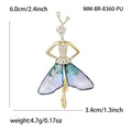 Crystal Ballerina Girl Brooch Wing Skirt Green Purple view 7