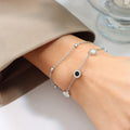 Double Layer Disc Bracelet Shell Acrylic Gold Steel view 7
