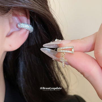 Assorted Crystal Single Ear Cuffs in Ten Geometric Designs