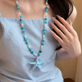 Beaded Starfish Pendant Necklaces in Four Bright Colors view 6