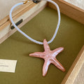 Pearlized Starfish Cord Necklaces Stud Earrings Four Colors view 12
