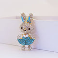Rhinestone Rabbit Keychain With Split Ring And Lobster Clasp view 8