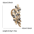 Crystal Leaf Wheat Ear Brooch Pin Gold Tone 4 Colors view 7