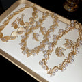 Gold Pearl Leaf Vine Necklaces and Earrings Six Styles view 1