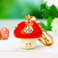 Red Jeweled Mushroom Keychains in Three Plain Braided and Fortune Loop Options view 6