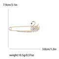 Swan Safety Pin Brooch With Decorative Crystal And Enamel Details view 4